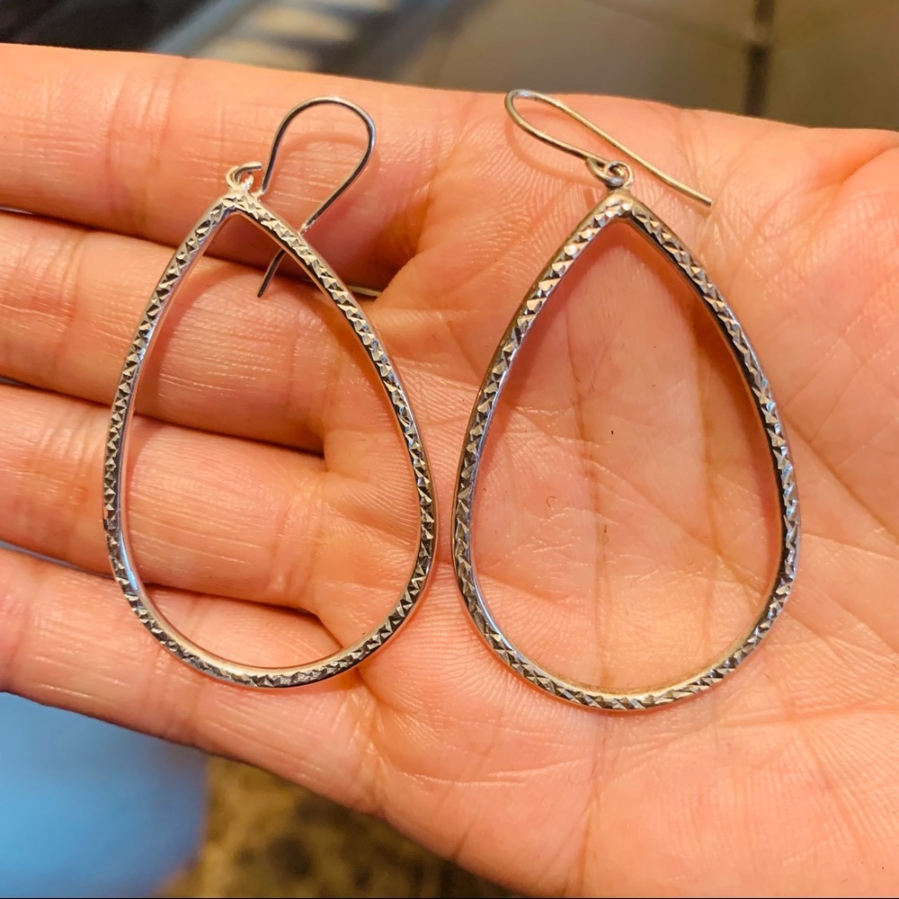 Vintage silver oval earrings